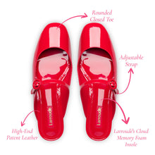 Load image into Gallery viewer, Blair Flat Mule In Scarlet Patent Leather