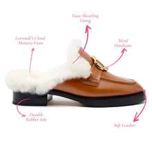 Load image into Gallery viewer, Bobbie Mule In Caramel Leather and Natural Shearling