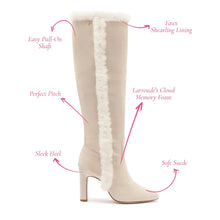 Load image into Gallery viewer, Cindy Hi Faux Fur Boot In Grey Mushroom Suede and Natural Shearling