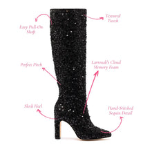 Load image into Gallery viewer, Cindy Hi Boot In Black Sequins