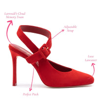 Load image into Gallery viewer, Deena By Larroudé Pump In Red Suede