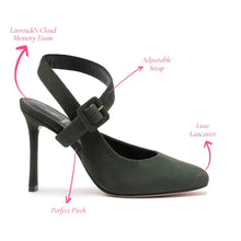 Load image into Gallery viewer, Deena By Larroudé Pump In Deep Olivine Suede