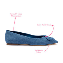 Load image into Gallery viewer, Flora Ballet Flat In Blue Denim