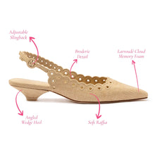 Load image into Gallery viewer, Florence Broderie Pump In Beige Raffia