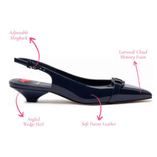 Load image into Gallery viewer, Franca Pump In Navy Patent Leather