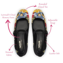 Load image into Gallery viewer, Larroudé x Markarian Flat In Black Wool and Floral Embroidery