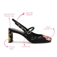 Load image into Gallery viewer, Larroudé x Markarian Pump In Black Wool and Floral Embroidery