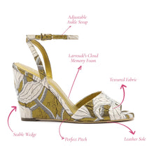 Load image into Gallery viewer, Larroudé x Markarian Wedge In Gold Floral Dutel