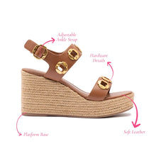 Load image into Gallery viewer, Milan Espadrille In Caramel Leather