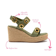 Load image into Gallery viewer, Milan Espadrille In Seaweed Raffia