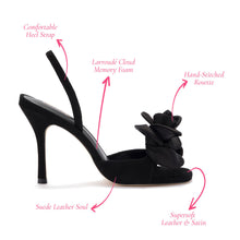 Load image into Gallery viewer, Salma Sandal In Black Suede and Satin