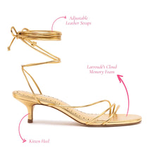 Load image into Gallery viewer, Sara Sandal In Gold Metallic Leather