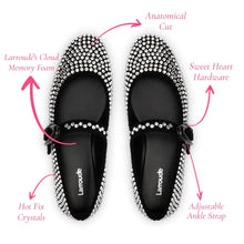 Load image into Gallery viewer, Verona Ballet Flat Crystal In Black Suede