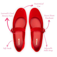 Load image into Gallery viewer, Verona Ballet Flat In Scarlet Suede