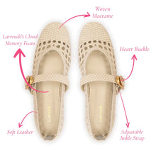 Load image into Gallery viewer, Verona Macrame Ballet Flat In Ivory Leather