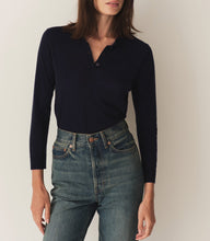 Load image into Gallery viewer, ALBANY KNIT HENLEY -- DEEP NAVY