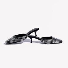 Load image into Gallery viewer, Amal Crystal Mule In Black Suede