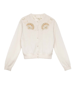 ANDRINA CARDIGAN -- EGGSHELL