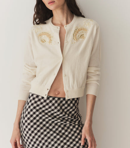 ANDRINA CARDIGAN -- EGGSHELL