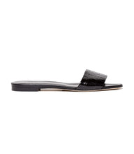 Load image into Gallery viewer, ANGELICA SANDAL -- BLACK FAUX CROC