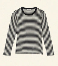 Load image into Gallery viewer, ANNIE TEE -- BLACK VENETIA STRIPE