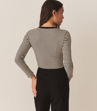 Load image into Gallery viewer, ANNIE TEE -- BLACK VENETIA STRIPE