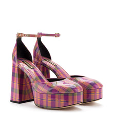 Load image into Gallery viewer, Ari Pump In Pink Tartan Patent Leather