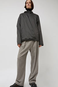 Amomento Glossy Nylon Half Zip Jumper in Charcoal