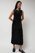 Load image into Gallery viewer, Anggae Washed Velvet Long Dress in Black