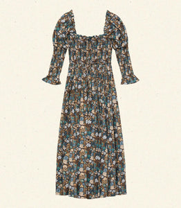 BIJOU DRESS -- BLEU ARBOR FLORAL