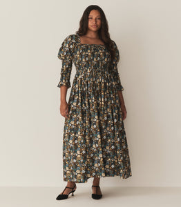 BIJOU DRESS -- BLEU ARBOR FLORAL