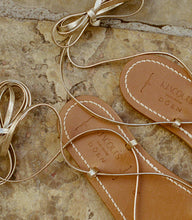 Load image into Gallery viewer, DÔEN &amp; K.JACQUES BIKINI SANDAL -- METALLIC CHAMPAGNE