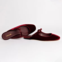 Load image into Gallery viewer, Blair Flat Mule In Wine Velvet