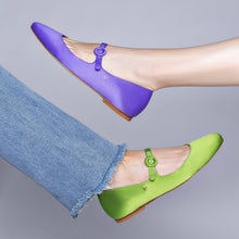 Load image into Gallery viewer, Blair Ballet Flat In Kiwi Satin