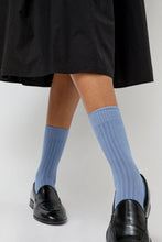 Load image into Gallery viewer, Baserange Rib Overankle Socks in Helm Blue