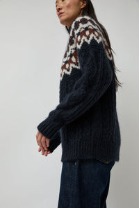 Batoner Nordic Mohair Turtleneck in Navy