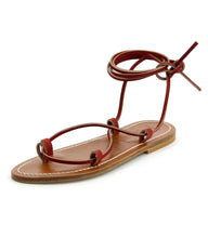 Load image into Gallery viewer, DÔEN &amp; K.JACQUES BIKINI SANDAL -- ROUGE VACHETTA