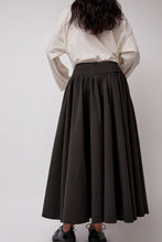 Load image into Gallery viewer, Black Crane Circle Skirt in Dark Grey