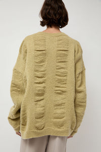 Black Crane Waterfall Sweater in Lime