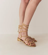 Load image into Gallery viewer, CASTILLE GLADIATOR SANDAL -- GOLD METALLIC