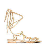 Load image into Gallery viewer, CASTILLE GLADIATOR SANDAL -- GOLD METALLIC