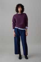 Load image into Gallery viewer, MOLLY SWEATER | BLUE AND AUBURN STRIPE