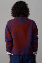 Load image into Gallery viewer, MOLLY SWEATER | BLUE AND AUBURN STRIPE