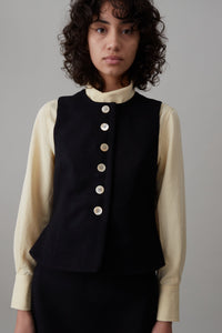 JACOB VEST | BLACK MELTON WOOL