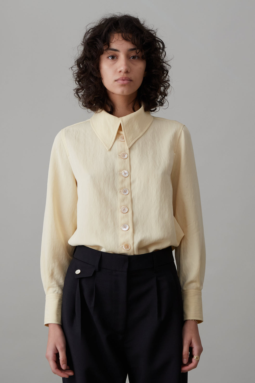 CARISSA SHIRT | BUTTER CRINKLE DRAPE