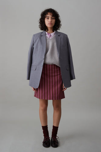 LIBBY SKIRT | MAUVE COTTON STRIPE