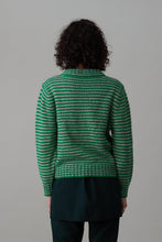 Load image into Gallery viewer, MOLLY SWEATER | GREEN AND GREY STRIPE