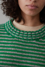 Load image into Gallery viewer, MOLLY SWEATER | GREEN AND GREY STRIPE