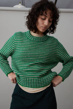 Load image into Gallery viewer, MOLLY SWEATER | GREEN AND GREY STRIPE