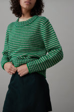 Load image into Gallery viewer, MOLLY SWEATER | GREEN AND GREY STRIPE